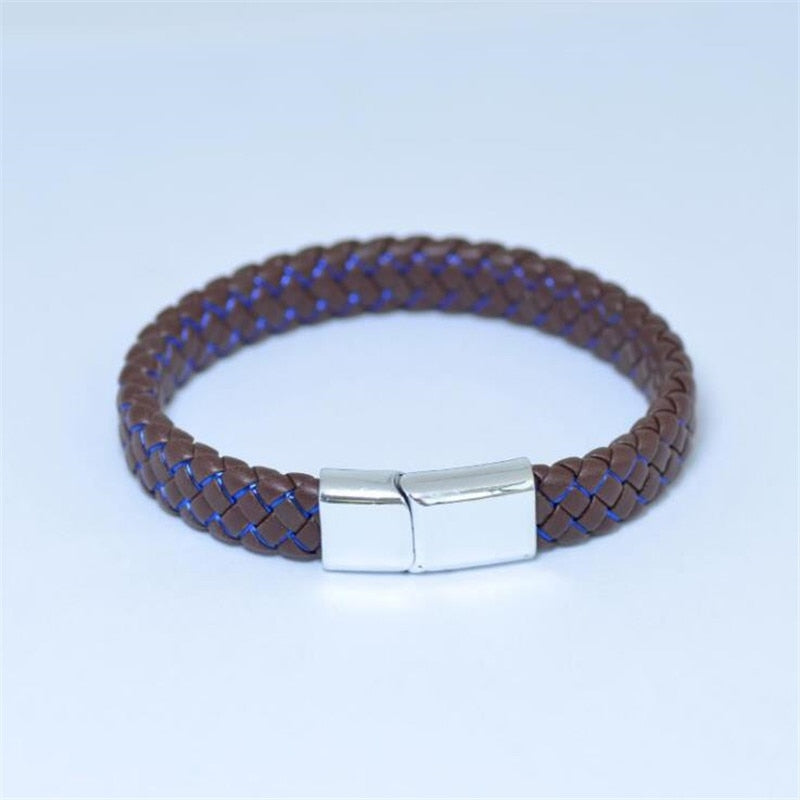 Men's Magnetic-Clasp Leather Bracelet - Mr.YouWho