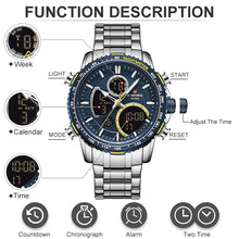Load image into Gallery viewer, NAVIFORCE Men Watch Top Luxury Brand Big Dial Sport Watches Mens Chronograph Quartz Wristwatch Date Male Clock Relogio Masculino