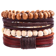 Load image into Gallery viewer, Tibetan Wood Beads Wrap Leather Cord Layers - Mr.YouWho
