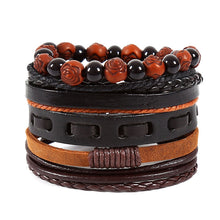 Load image into Gallery viewer, Tibetan Wood Beads Wrap Leather Cord Layers - Mr.YouWho