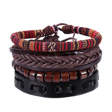 Load image into Gallery viewer, Tibetan Wood Beads Wrap Leather Cord Layers - Mr.YouWho