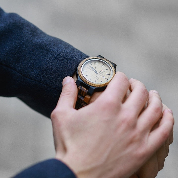Men's Handmade Quartz Wooden Watch - Mr.YouWho
