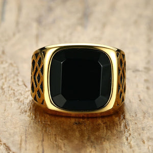 Black Carnelian Semi-Precious Signet Ring - Mr.YouWho