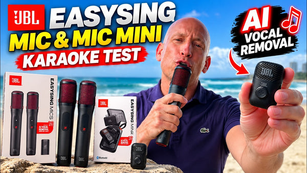 JBL EasySing Mic & Mic Mini Review: AI Vocal Removal Karaoke Mics Tested Singing on the Beach