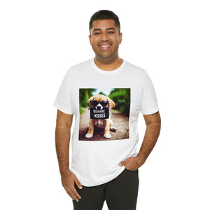 Beware of Dog Kisses" Cute Puppy Graphic Tee – Perfect for Dog Lovers!