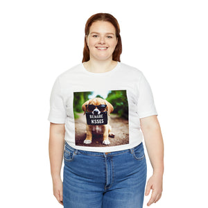 Beware of Dog Kisses" Cute Puppy Graphic Tee – Perfect for Dog Lovers!