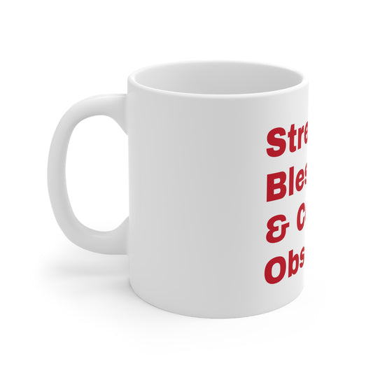 Premium 'Stressed, Blessed, and Coffee Obsessed' Mug – Chic, Inspirational Quote Coffee Cup for Stress-Busters & Caffeine Lovers – Perfect Gift for Busy Bees!