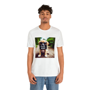 Beware of Dog Kisses" Cute Puppy Graphic Tee – Perfect for Dog Lovers!