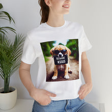 Load image into Gallery viewer, Beware of Dog Kisses&quot; Cute Puppy Graphic Tee – Perfect for Dog Lovers!