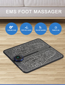 Electric EMS Foot Massager Mat - Therapeutic Muscle Stimulator for Complete Foot and Leg Relaxation