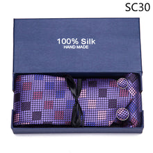 Load image into Gallery viewer, Gift box Tie 100% Silk Jacquard Woven Necktie Hanky Cufflinks Set - Mr.YouWho