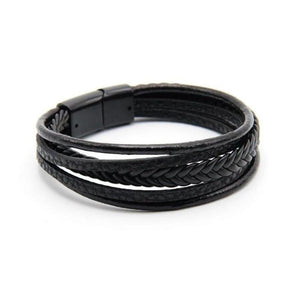 Men's Magnetic-Clasp Leather Bracelet - Mr.YouWho