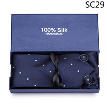 Load image into Gallery viewer, Gift box Tie 100% Silk Jacquard Woven Necktie Hanky Cufflinks Set - Mr.YouWho