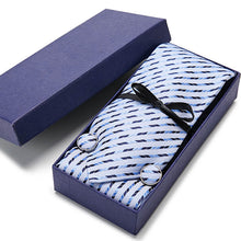 Load image into Gallery viewer, Gift box Tie 100% Silk Jacquard Woven Necktie Hanky Cufflinks Set - Mr.YouWho