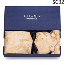 Load image into Gallery viewer, Gift box Tie 100% Silk Jacquard Woven Necktie Hanky Cufflinks Set - Mr.YouWho