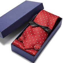 Load image into Gallery viewer, Gift box Tie 100% Silk Jacquard Woven Necktie Hanky Cufflinks Set - Mr.YouWho