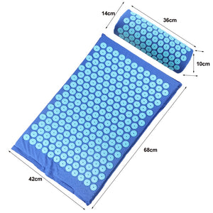 Acupressure Mat and Pillow Blue