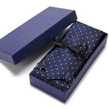 Load image into Gallery viewer, Gift box Tie 100% Silk Jacquard Woven Necktie Hanky Cufflinks Set - Mr.YouWho