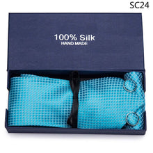 Load image into Gallery viewer, Gift box Tie 100% Silk Jacquard Woven Necktie Hanky Cufflinks Set - Mr.YouWho