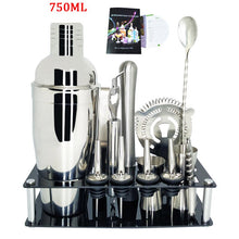 Load image into Gallery viewer, Mr.YouWho 550ml/750ml Stainless Steel Cocktail Making Set with Wooden Display Stand