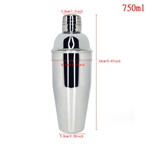 Mr.YouWho 550ml/750ml Stainless Steel Cocktail Making Set with Wooden Display Stand