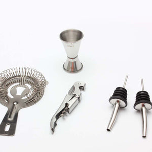 Mr.YouWho 550ml/750ml Stainless Steel Cocktail Making Set with Wooden Display Stand