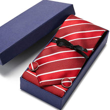 Load image into Gallery viewer, Gift box Tie 100% Silk Jacquard Woven Necktie Hanky Cufflinks Set - Mr.YouWho