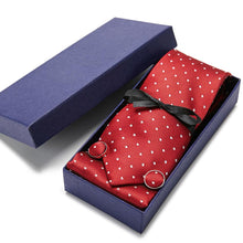 Load image into Gallery viewer, Gift box Tie 100% Silk Jacquard Woven Necktie Hanky Cufflinks Set - Mr.YouWho