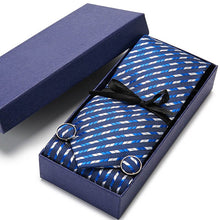 Load image into Gallery viewer, Gift box Tie 100% Silk Jacquard Woven Necktie Hanky Cufflinks Set - Mr.YouWho