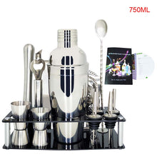 Load image into Gallery viewer, Mr.YouWho 550ml/750ml Stainless Steel Cocktail Making Set with Wooden Display Stand