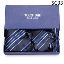 Load image into Gallery viewer, Gift box Tie 100% Silk Jacquard Woven Necktie Hanky Cufflinks Set - Mr.YouWho