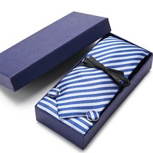 Load image into Gallery viewer, Gift box Tie 100% Silk Jacquard Woven Necktie Hanky Cufflinks Set - Mr.YouWho