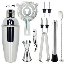 Load image into Gallery viewer, Mr.YouWho 550ml/750ml Stainless Steel Cocktail Making Set with Wooden Display Stand