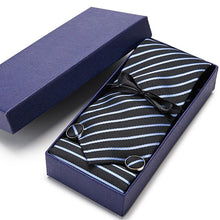 Load image into Gallery viewer, Gift box Tie 100% Silk Jacquard Woven Necktie Hanky Cufflinks Set - Mr.YouWho