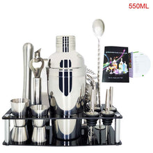 Load image into Gallery viewer, Mr.YouWho 550ml/750ml Stainless Steel Cocktail Making Set with Wooden Display Stand