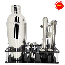 Load image into Gallery viewer, Mr.YouWho 550ml/750ml Stainless Steel Cocktail Making Set with Wooden Display Stand