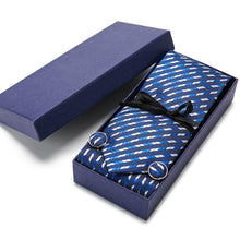 Load image into Gallery viewer, Gift box Tie 100% Silk Jacquard Woven Necktie Hanky Cufflinks Set - Mr.YouWho