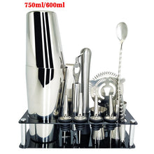 Load image into Gallery viewer, Mr.YouWho 550ml/750ml Stainless Steel Cocktail Making Set with Wooden Display Stand