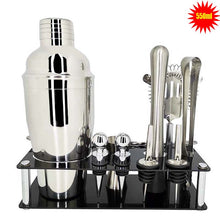 Load image into Gallery viewer, Mr.YouWho 550ml/750ml Stainless Steel Cocktail Making Set with Wooden Display Stand