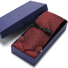 Load image into Gallery viewer, Gift box Tie 100% Silk Jacquard Woven Necktie Hanky Cufflinks Set - Mr.YouWho