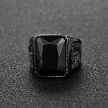 Load image into Gallery viewer, Men&#39;s Vintage Stainless Steel Stone Ring - Mr.YouWho