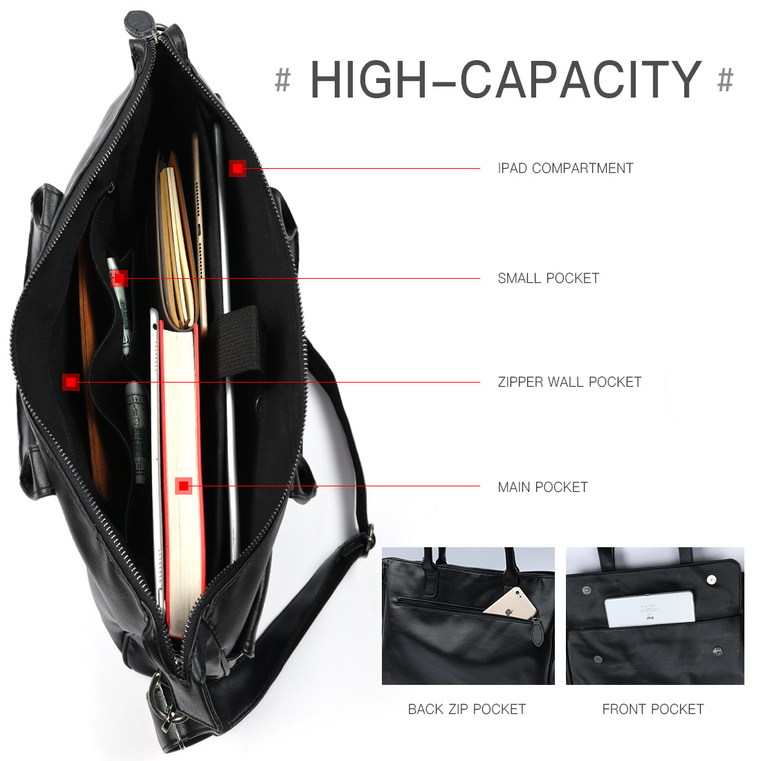 Black Leather Luxury Briefcase - Mr.YouWho