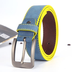 Leather Belt Italian Design Blue and Green - Mr.YouWho