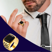 Load image into Gallery viewer, Black Carnelian Semi-Precious Signet Ring - Mr.YouWho