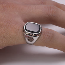 Load image into Gallery viewer, Sterling Silver 925 Vintage Ring with Natural Black Onyx Stone - Mr.YouWho