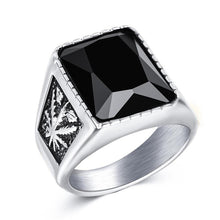 Load image into Gallery viewer, Men&#39;s Vintage Stainless Steel Stone Ring - Mr.YouWho