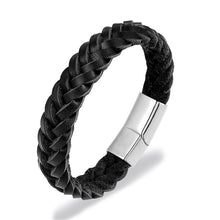 Load image into Gallery viewer, Stainless Steel Chain Woven Leather Bracelet - Mr.YouWho