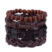 Load image into Gallery viewer, Tibetan Wood Beads Wrap Leather Cord Layers - Mr.YouWho
