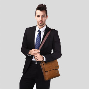 Men's Leather Shoulder Bag & Leather Card Wallet - Mr.YouWho