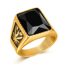 Load image into Gallery viewer, Men&#39;s Vintage Stainless Steel Stone Ring - Mr.YouWho